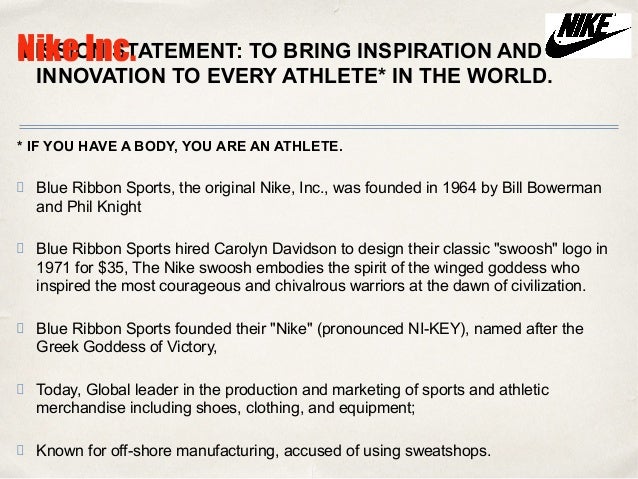 nike inc missions and goals nike inc missions and goals